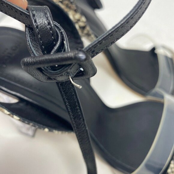 The Volon Snakeskin Chunky Lucite Block High Heels - Picture 6 of 8